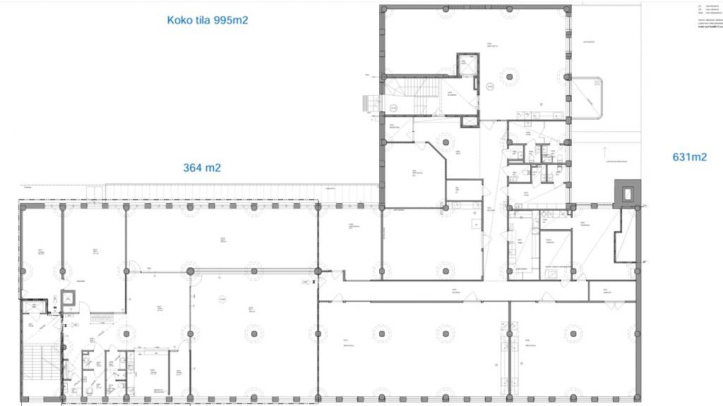 2.krs 995 m2 jaettavissa n. 631 m2/364 m2 Sörnäisten rantatie 31