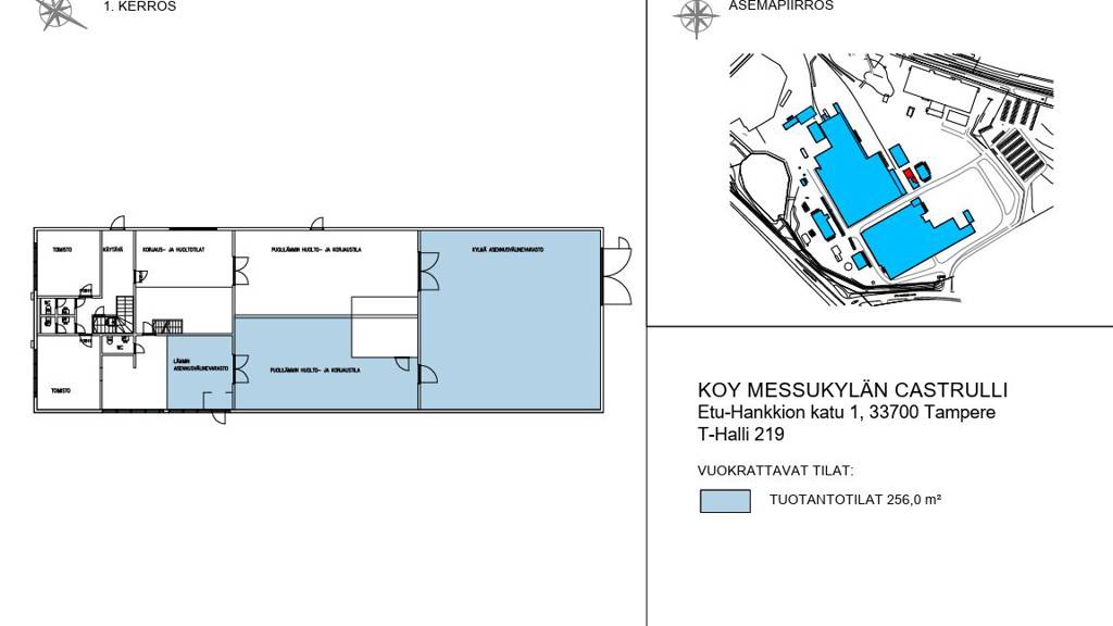 Pohjakuva tuotanto 256 m2 Etu-Hankkion katu 1