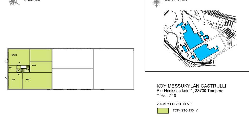 Pohjakuva toimisto 150 m2 Etu-Hankkion katu 1