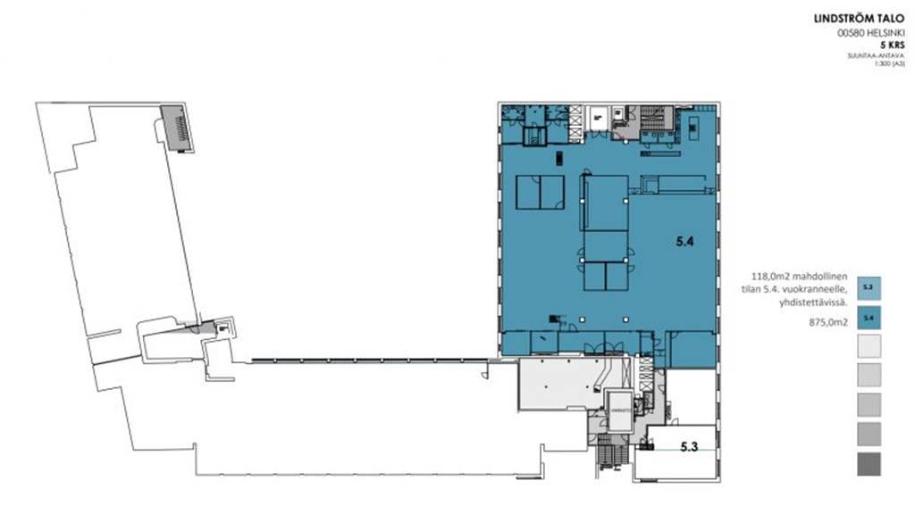 5.krs 875 m2 pohjaluonnos Lautatarhankatu 6