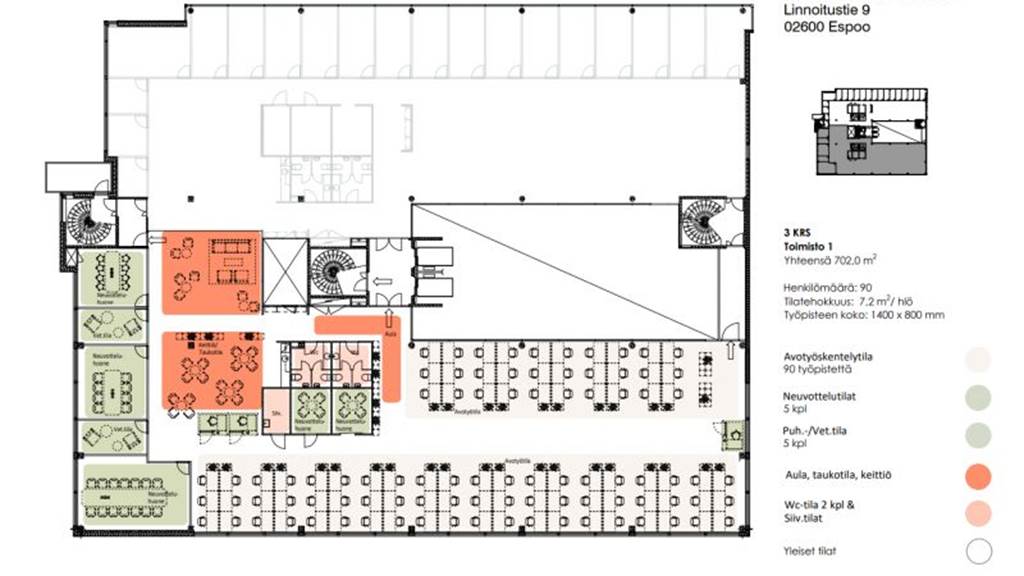 3.krs 702 m2 luonnos Linnoitustie 9-11