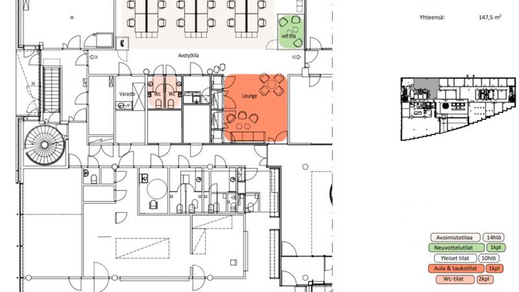 1.krs 150 m2 Porkkalankatu 24