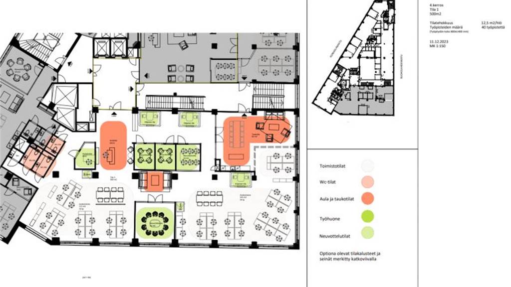 4.krs 500 m2 luonnos Ruoholahdenkatu 21