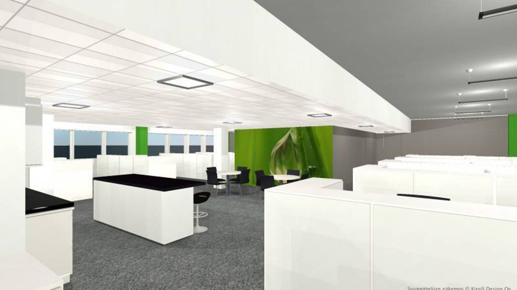 toimistotilaa 3-6. krs maisema Vilhonvuorenkatu 12