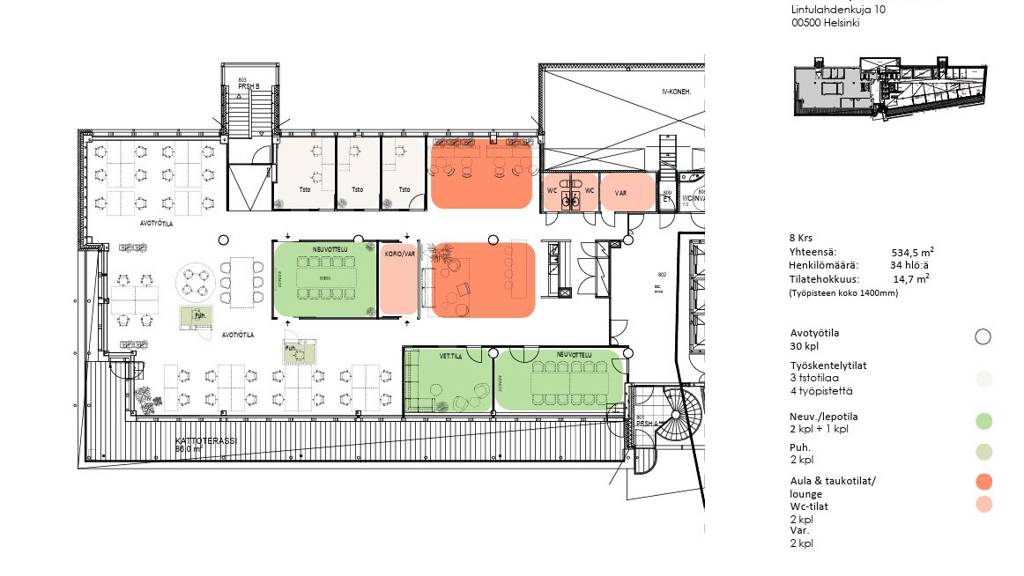8.krs 534 m2 luonnos Lintulahdenkuja 10