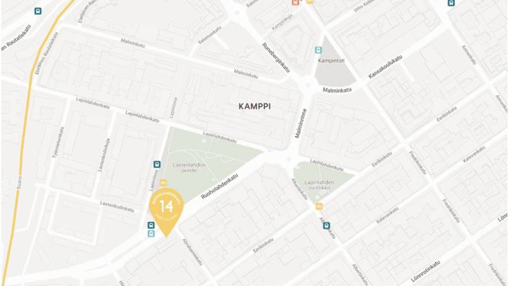 Sijainti Ruoholahdenkatu 14