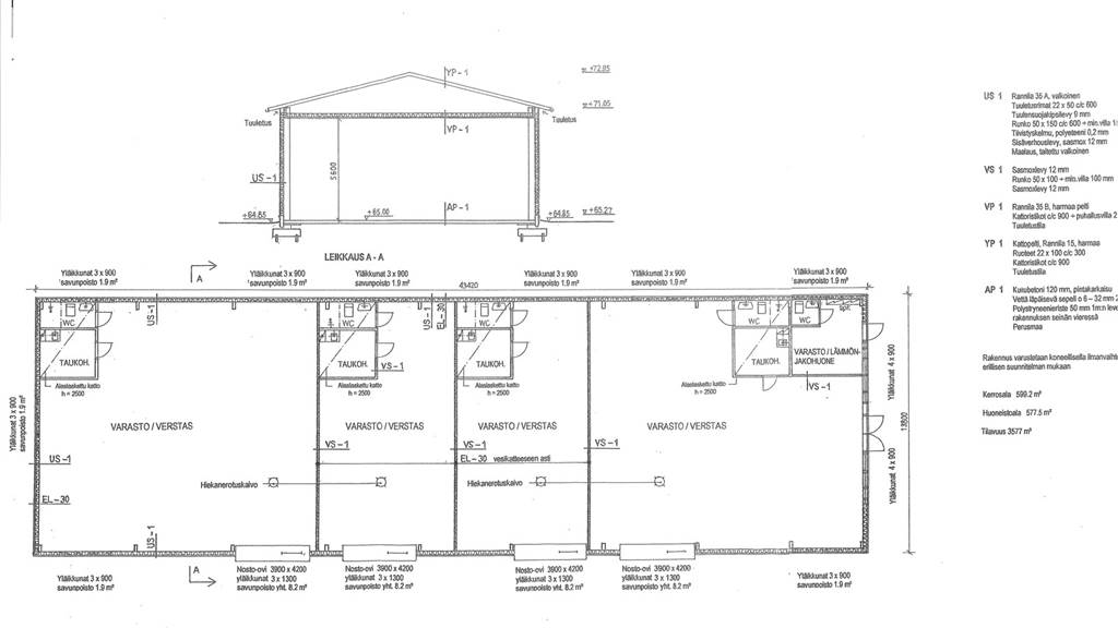 Ison hallin pohjakuva Yrittäjänkatu 6