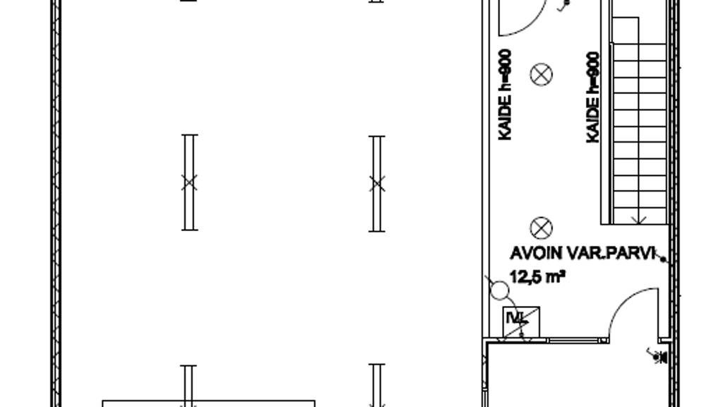 2. krs pohjakuva (kuvasta poiketen rakennettu isompi avoparvi) Hiltusentie 20