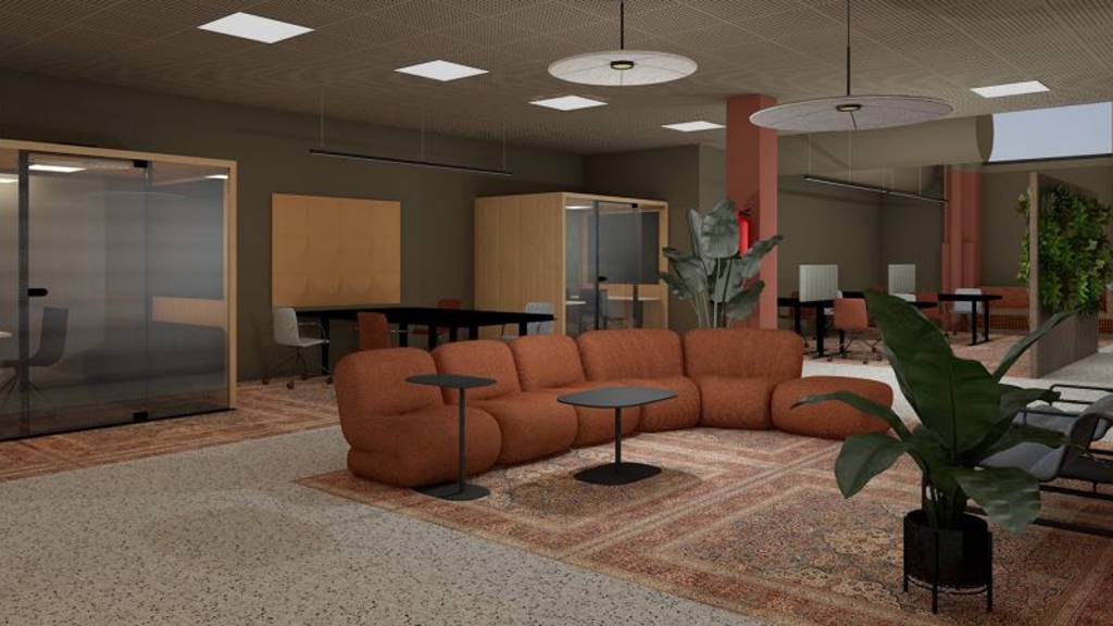 Visualisoitukuva avotoimistotilasta Leväsentie 2