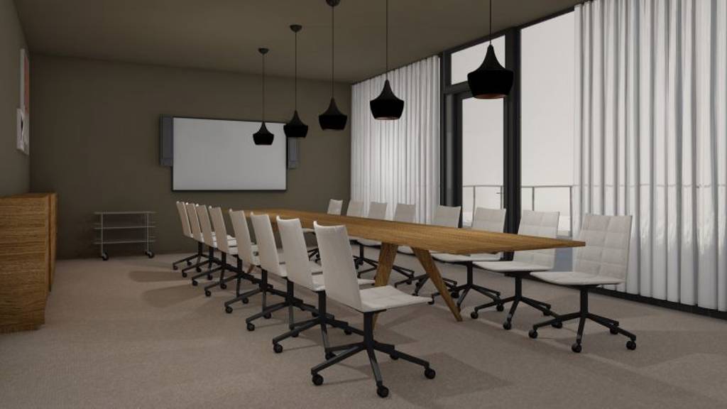 Visualisoitukuva neuvottelutilasta Leväsentie 2