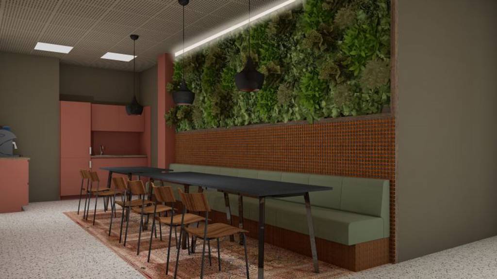 Visualisoitukuva taukotilasta Leväsentie 2