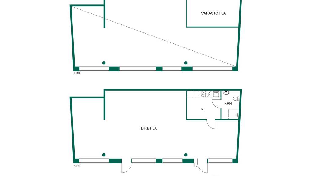 Tilassa 86,5m2 myymälätilaa sekä 12m2 varastotilaa Verkkoneula 6